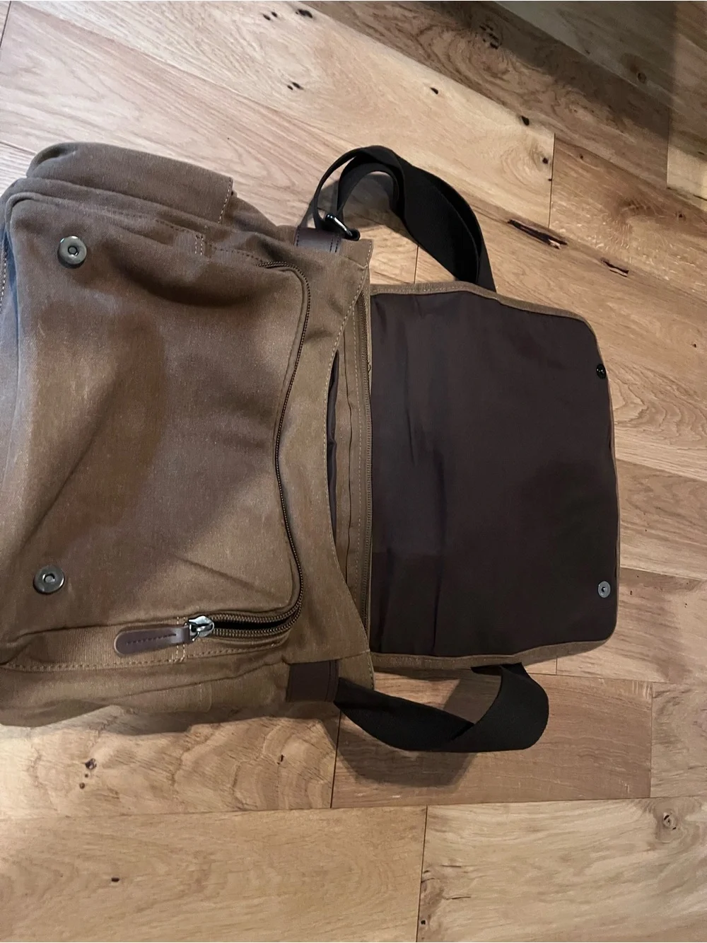 Olive Brown Canvas Laptop Briefcase - Men's Professional Laptop Bag